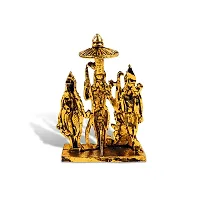 Stylewell New Ram Darbar Idol (Ram Darbar St-1861) Golden Antique Metal God Stand Statue for Home/ Mandir/office Table Decor /Car Dashboard Murti Showpiece-thumb3