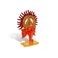 Stylewell Lord Sun Ganesha | Ganpati | Vighanharta Face Idol (St-1217) Multicolor Metal God Stand Statue for Home/ Mandir/office Table Decor /Car Dashboard Murti Showpiece-thumb2