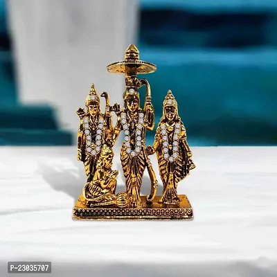 Stylewell New Ram Darbar Idol (Ram Darbar St-1861) Golden Antique Metal God Stand Statue for Home/ Mandir/office Table Decor /Car Dashboard Murti Showpiece