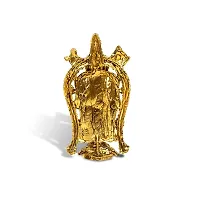 Stylewell Lord Tirupati Balaji/venkateswara/vyankatesh Golden Flower Mala God Stand Idol (St-2041) Golden Antique Metal for Home Decor/car Dashboard/mandir Pooja Murti/temple Puja/office Table Showpiece-thumb3