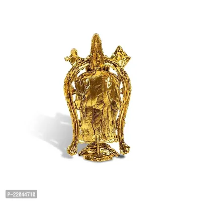 Stylewell Lord Tirupati Balaji/venkateswara/vyankatesh Golden Flower Mala God Stand Idol (St-2041) Golden Antique Metal for Home Decor/car Dashboard/mandir Pooja Murti/temple Puja/office Table Showpiece-thumb4