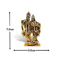 Stylewell Lord Radha Krishn / Krishna Standing Idol (St-509) Golden Antique Metal God Stand Statue for Home/ Mandir/office Table Decor /Car Dashboard Murti Showpiece-thumb1