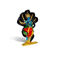 Stylewell Lord Kahna | Krishn | Sheshnaag Krishna Idol (St-1092) Multicolor Metal God Stand Statue for Home/ Mandir/office Table Decor /Car Dashboard Murti Showpiece-thumb2