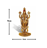 Stylewell Lord Tirupati Balaji/venkateswara/vyankatesh White Stone Mala Idol (St-1099) Golden Antique Metal God Stand for Home Decor/car Dashboard/mandir Pooja Murti/temple Puja/office Table Showpiece-thumb1