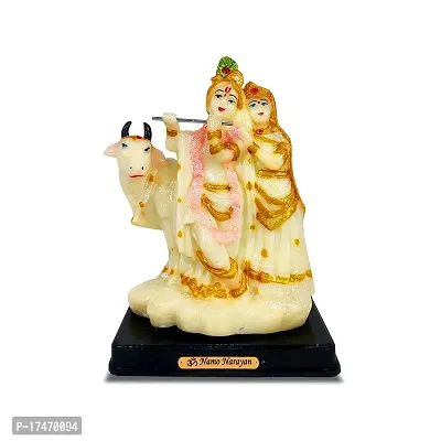 Stylewell Radium Statues Cow Radha Krishna/thakur Ji/govinda (Md:2036) Beautiful Idol Figurine Showpiece for Home Decoration, Gift Item  Car Dashboard