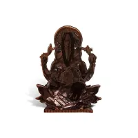 Stylewell Lord Ganesh | Ganpati | Vighanharta Lotus Idol (Prince St-506) Copper Color Metal God Stand Statue for Home/ Mandir/office Table Decor /Car Dashboard Murti Showpiece-thumb3