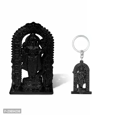 Stylewell Black Metal Ram Lalla With Black Color Ram Lalla Keychain-thumb0