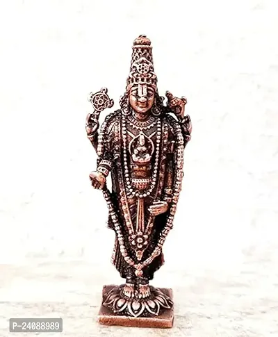 New , 3.25 Inches, Handmade Copper Balaji Idol , 80 Grams , Patina Antique Finish , Pack Of 1 Piece-thumb0