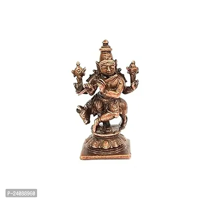 Copper Idols - New ,1.7 Inches, Copper Handmade Little Krishna, 50 Grams, Patina Antique Finish, Pack Of 1 Piece