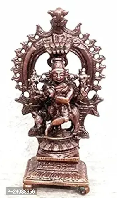 Copper Idols - New ,3 Inches , Copper Handmade Venugopalaswamy , 90 Grams , Patina Antique Finish, Pack Of 1 Piece