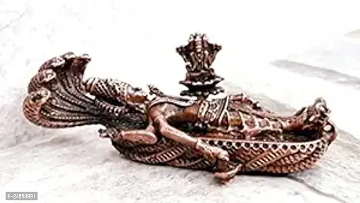 New , 1.3 Inches, Copper Handmade Ranganatha Swamy Idol , 100 Grams , Patina Antique Finish , Pack Of 1 Piece-thumb0