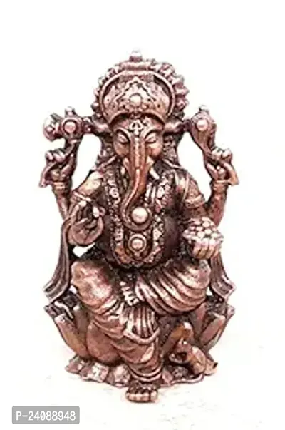 Copper Idols - New ,2 Inches , Copper Handmade Ganesh , 115Grams , Patina Antique Finish, Pack Of 1 Piece