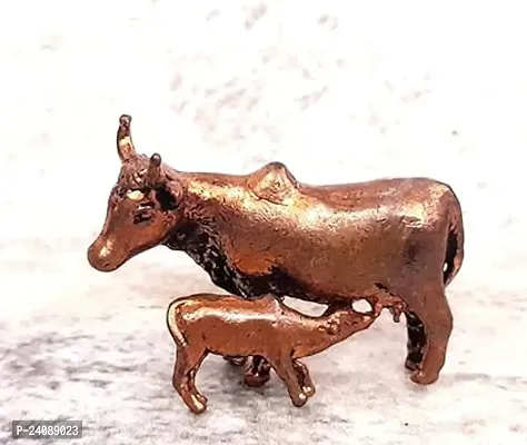 New ,0.9 Inches , Handmade Copper Cow With Calf, 16 Grams , Patina Antique Finish, Pack Of 1 Piece