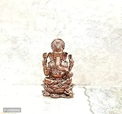 Copper Idols - New ,3.5Cm , Copper Handmade Little Ganesh 28Grams , Patina Antique Finish, Pack Of 1 Piece