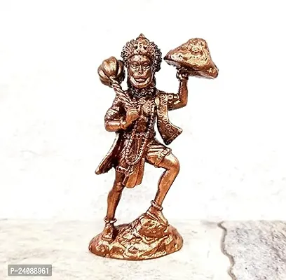 New ,2.7 Inches, Handmade Hanuman With Sanjeev Mountain , 100 Grams , Patina Antique Finish , Pack Of 1 Piece