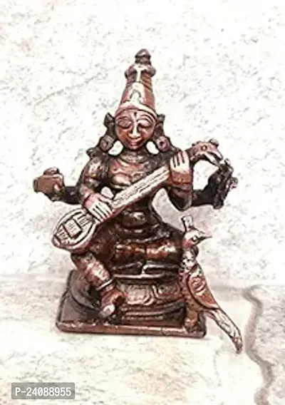 New ,1.7 Inches, Handmade Goddess Saraswathi 50 Grams , Patina Antique Finish , Pack Of 1 Piece