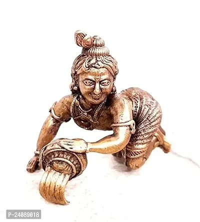 New ,1.5 Inches, Sri Krishna Culture Krishna Idol With Butter Pot , 60 Grams , Patina Antique Finish , Pack Of 1 Piece