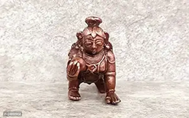 New ,1.6 Inches, Handmade Bal Krishna With Laddu , 55 Grams , Patina Antique Finish , Pack Of 1 Piece