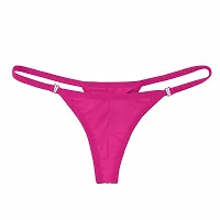 Stylish Pink Solid Bra And Panty Set For Women-thumb1