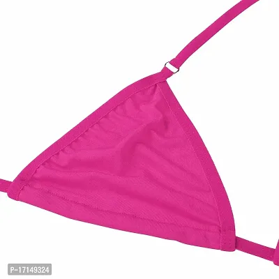 Stylish Pink Solid Bra And Panty Set For Women-thumb3