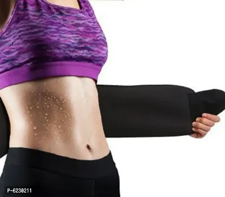 Sweat Shaper Belt Non-Tearable Tummy Trimmer Waist Trainer Slimming Belt For Men And Women Black-thumb0