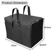 Whitekrafts 2 Pack Multi-Purpose Storage Bag/Clothing Storage Organizer/Toy Storage Bag/Stationery Paper Storage Bag with Zipper Closure and Strong Handle - (Black, 57x 40.5X 36.8 cm), Rectangular (2)-thumb3