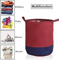 WhiteKrafts Laundry Bag 45 LTR Durable and Collapsible Laundry storage Bag with Handles Clothes  Toys Storage Foldable Laundry Bag for Dirty Clothes Pack of 1 Pc (Maroon) (LB_1003_Multi_1)-thumb2