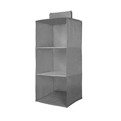 Hanging organizer 3 Shelves Wardrobe Organizer Grey