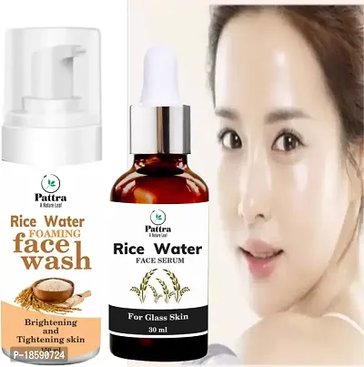 Pattra Rice Water Serum And Foaming Face Wash For Glass Skin (2 Items In The Set)