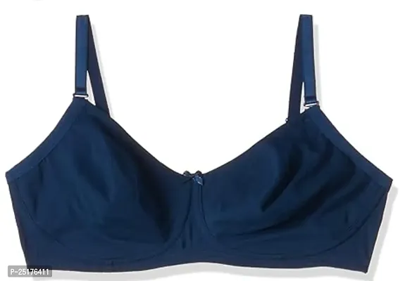 Women's Cotton Non-Padded Wire Free Sports Bra ( Blue )