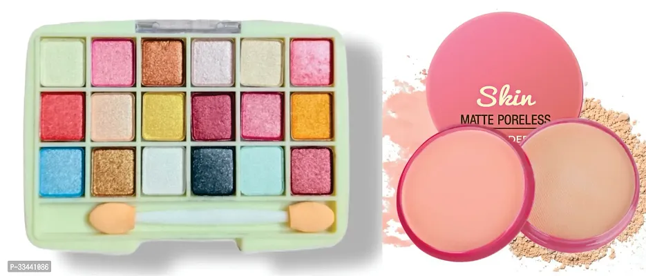 18 color eyeshadow kit and double side compact powder-thumb0