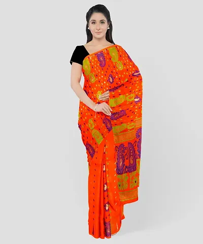 Glamorous Cotton Silk Saree without Blouse piece 