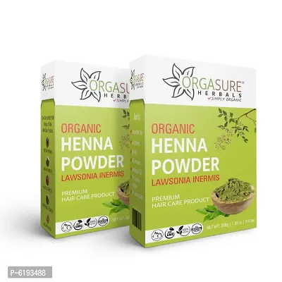 Natural Organic Henna Powder For Hair Colour Pure Rajasthani Mehandi -Pack Of 2, 200 Grams Each