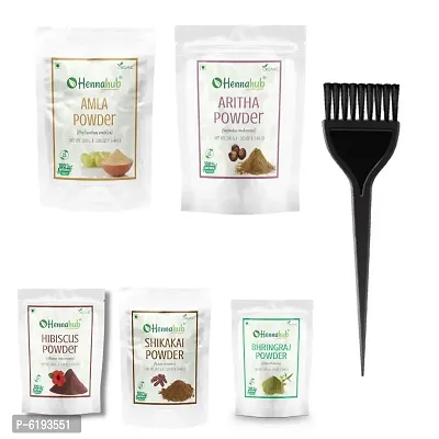 Premium Quality Amla Shikakai Reetha Hibiscus And Bhringraj Powder For Hair Care Combo Pack Of 5 Each - 200 Grams