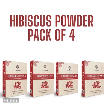 Khadihub Hibiscus Powder Ayurveda Hair Care-Pack Of 4, 100 Grams Each-thumb0