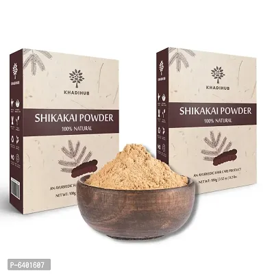 Khadihub Natural Organic Shikakai Powder As Hair Care 100gm X 2 Pack-thumb0