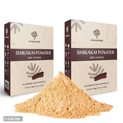 Khadihub Ayurvedic Shikakai Powder For Hair Caring 100gm X 2 Pack-thumb0