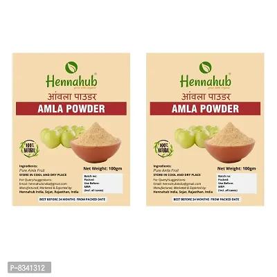 Hennahub Natural and Organic Amla Indian Gooseberry Powder for Hair Care Mask 200gm-thumb0