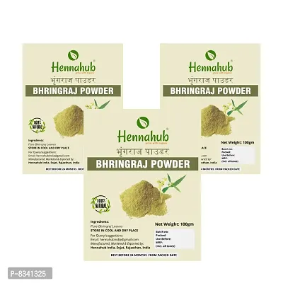 Hennahub Bhringraj Powder for Hair, Natural Organic Herbs, Hair Strengthening 300gm-thumb0