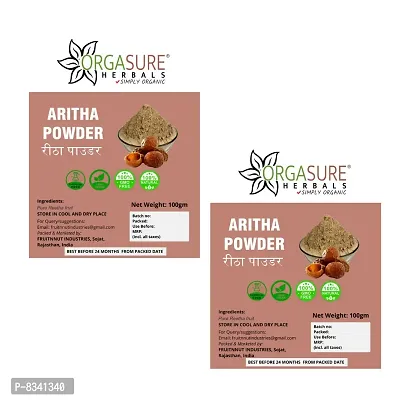 ORGASURE 100% Natural Aritha/Reetha/Soapnuts (Sapindus Mukorossi) Powder 200gm-thumb0