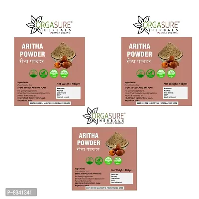 ORGASURE 100% Natural Reetha Powder for Hair Wash|Aritha|Soapnut Powdernbsp;nbsp;300gm-thumb0
