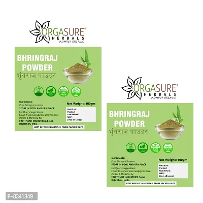 ORGASURE Organic 100% Natural BHRINGRAJ Leaf Powder for Hairnbsp;200gm-thumb0