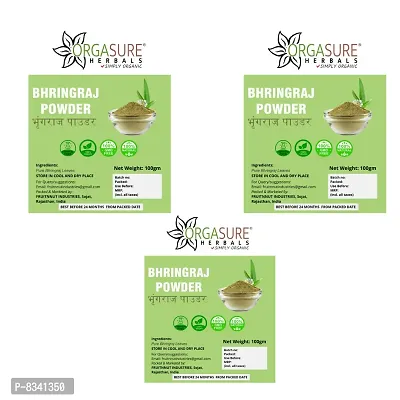 ORGASURE Pure Natural Bhringraj Powder for All types of Hairnbsp;300gm