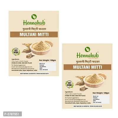 Hennahub Pure Pure Natural  Organic Multani Mitti Powder For Skin  Hair Care 200Gm