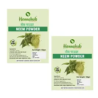 Hennahub Pure  Natural Neem Leaves Powder For Silky Hair Pimple-Free 200Gm-thumb1