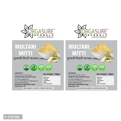 Orgasure Natural Herbal Multani Mitti (Bentonite Clay ) Face Pack Powder  200Gm