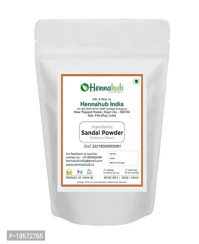 HENNAHUB Pure Herbal Organic Sandalwood Powder for Face Mask, Skin Care, Deep Pore Cleansing, Natural Glowing Skin Face Pack- 200gm-thumb2
