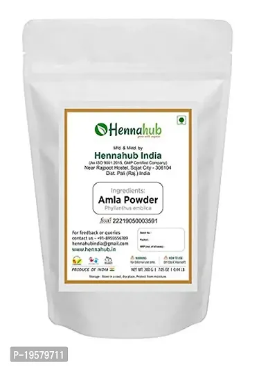 HENNAHUB Natural Amla  Shikakai Powder for Hair, Natural Organic Herbs, Silky, Hair Strengthening, Shine, Conditioning, Pack of 2 each 200gm-thumb2