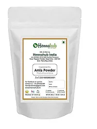 HENNAHUB Natural Amla  Bhringraj Powder for Hair, Natural Organic Leaves Herbs, Silky, Hair Strengthening, Shine, Conditioning, Pack of 2 each 200gm-thumb1