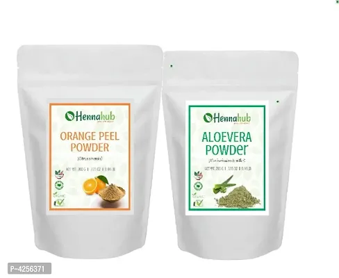 Herbal Organic Orange Powder with Aloe Vera Powder for Face Pack, Pack of 2 each 200gm